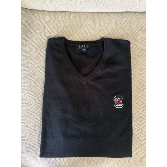 Vesi South Carolina Gamecocks Sweater Men’s Black V Neck Cotton blend size L USC - Picture 2 of 9